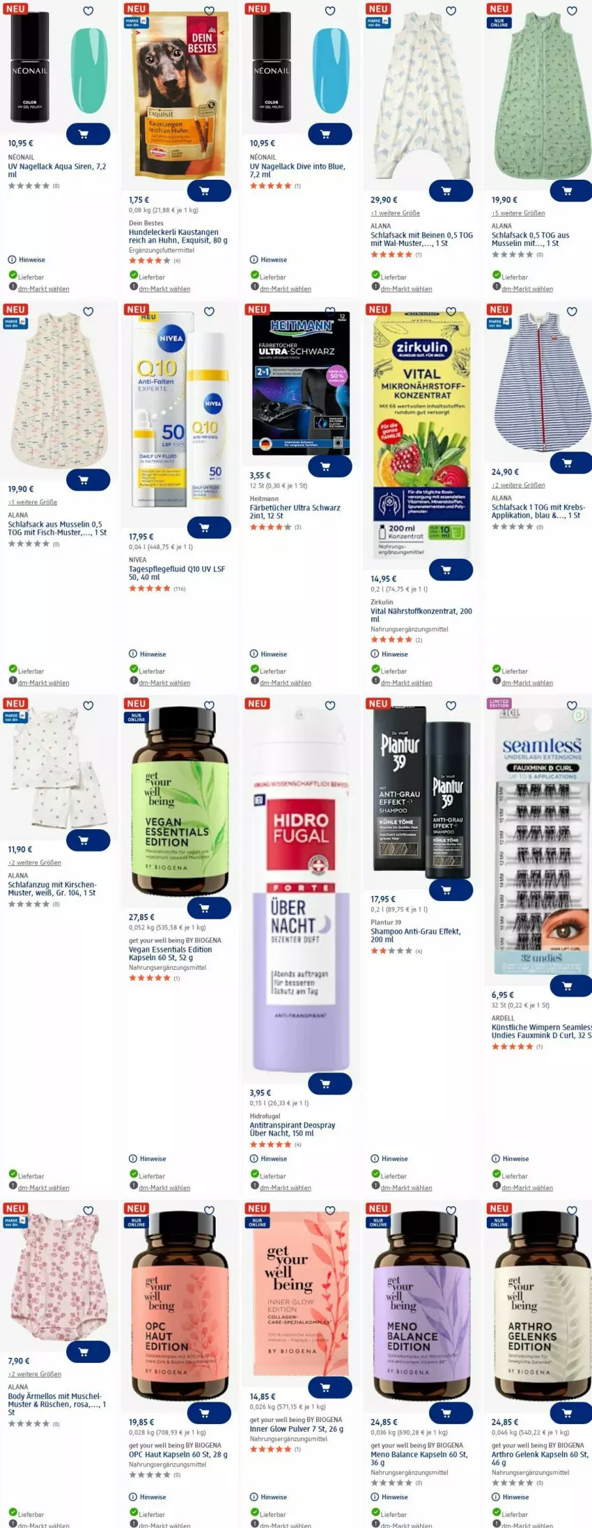 Aktueller Prospekt Dm Drogerie - Prospekte - von 16.06 bis 25.06.2025 - strona 12 - produkty: Antitranspirant, Anzug, aqua, aust, bio, body, dell, deo, deospray, eis, ente, fisch, heitmann, kirsch, kirsche, kirschen, Krebs, lack, mars, Nagellack, nivea, Q10, sac, Schlafanzug, schlafsack, shampoo, Tagespflege, Ti, tücher, vita, Yo