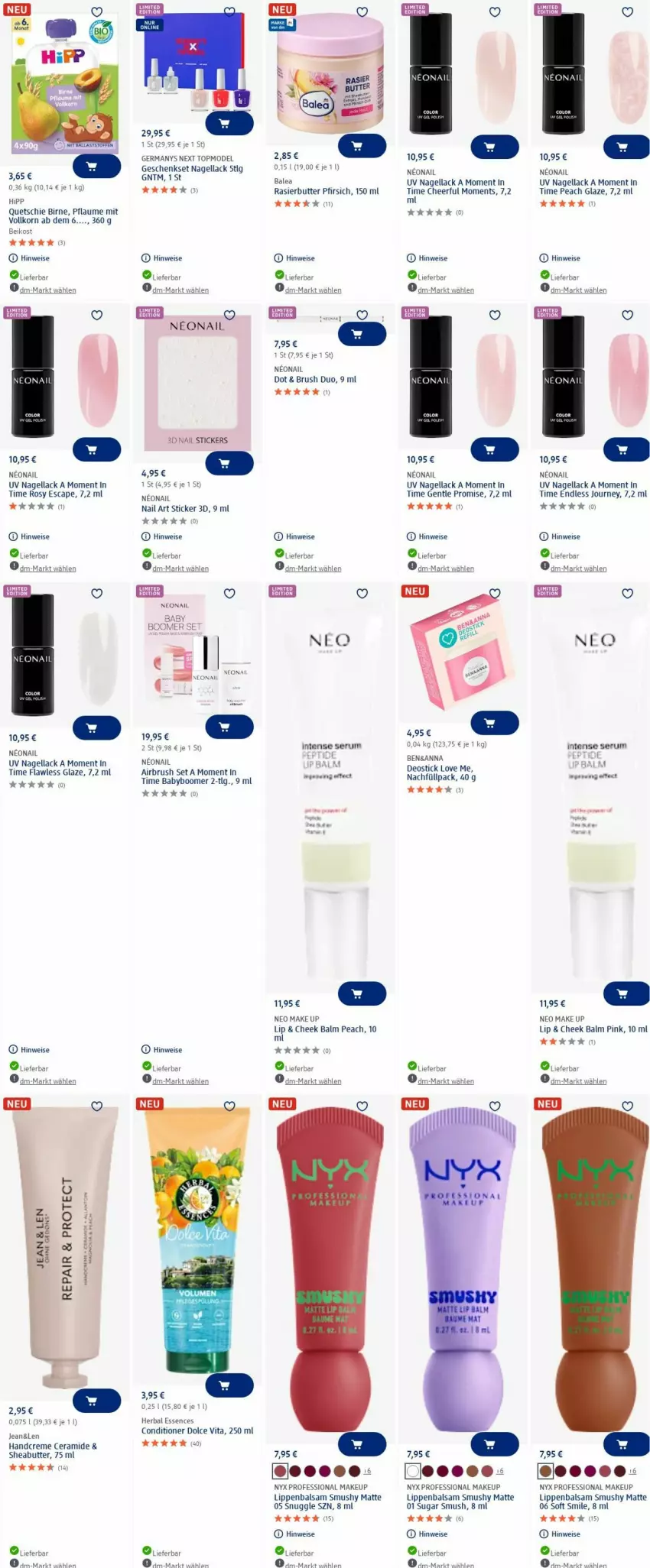 Aktueller Prospekt Dm Drogerie - Prospekte - von 16.06 bis 25.06.2025 - strona 14 - produkty: balsam, butter, Cap, creme, deo, Deostick, eis, Germ, geschenkset, handcreme, hipp, korn, lack, LG, Lippenbalsam, make up, Mode, Nagellack, pfirsich, pflaume, rum, Serum, Sheabutter, Ti, vita