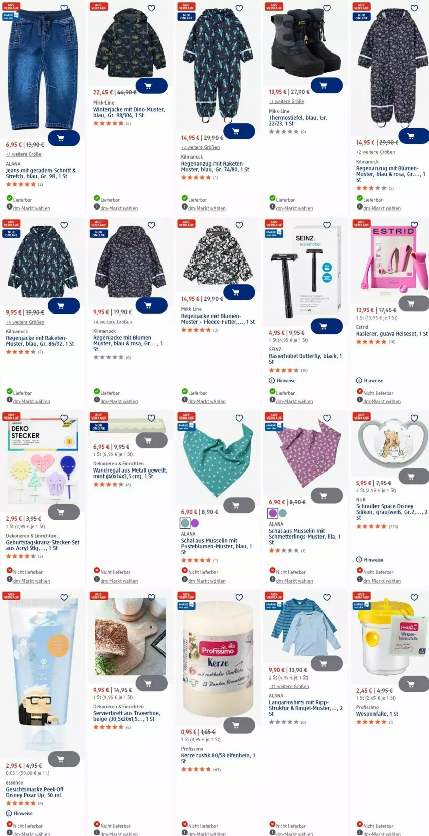 Aktueller Prospekt Dm Drogerie - Prospekte - von 16.06 bis 25.06.2025 - strona 19 - produkty: akku, Anzug, blume, blumen, butter, disney, eis, Gesichtsmaske, Jacke, jeans, kerze, Kranz, lack, Langarmshirt, LG, Maske, mint, nuk, Profissimo, Raketen, rasierer, regal, reis, Reiseset, ring, Schal, shirt, shirts, sim, Ti, wandregal, Yo