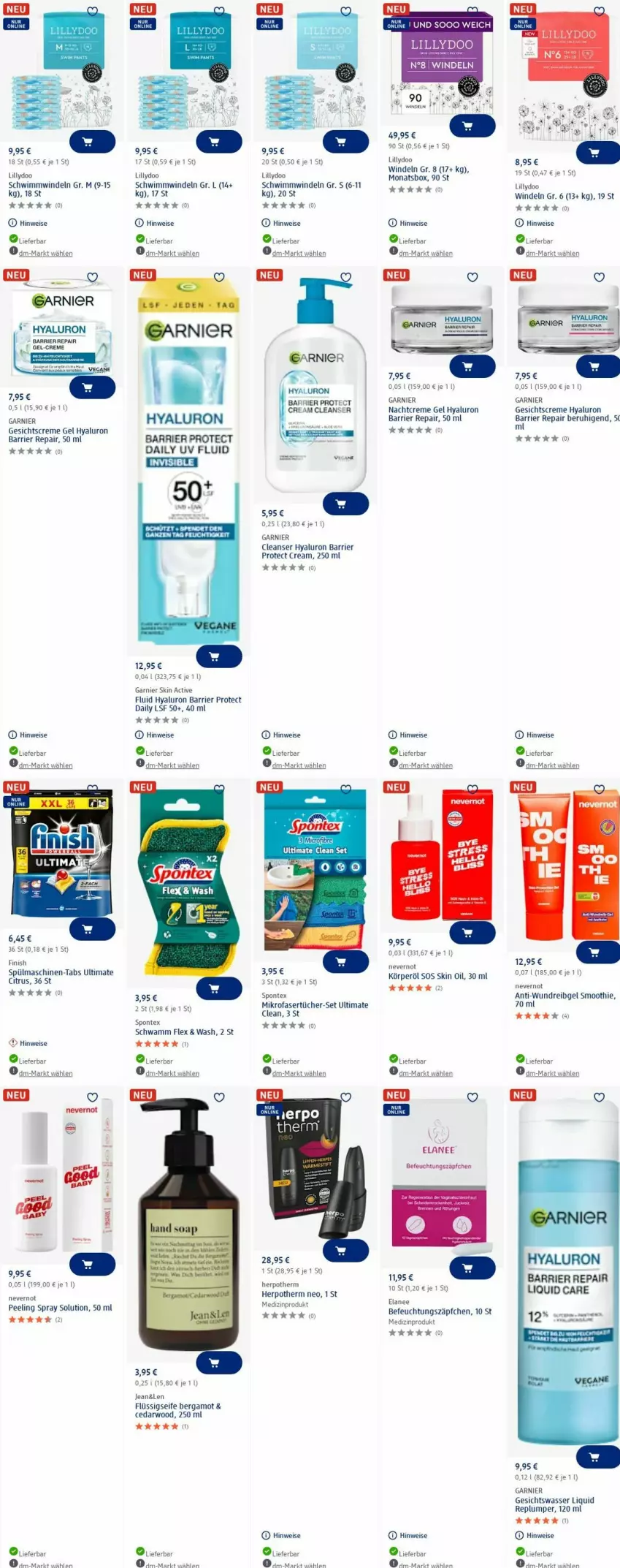 Aktueller Prospekt Dm Drogerie - Prospekte - von 16.06 bis 25.06.2025 - strona 2 - produkty: citrus, creme, Creme gel, eis, Elan, Finish, flüssigseife, garnier, Gesichtscreme, Gesichtswasser, hyaluron, medizinprodukt, mikrofaser, Mikrofasertücher, nachtcreme, Peeling, rum, schwamm, Seife, Serum, smoothie, spontex, spülmaschinen, tee, Ti, tücher, wasser, windeln