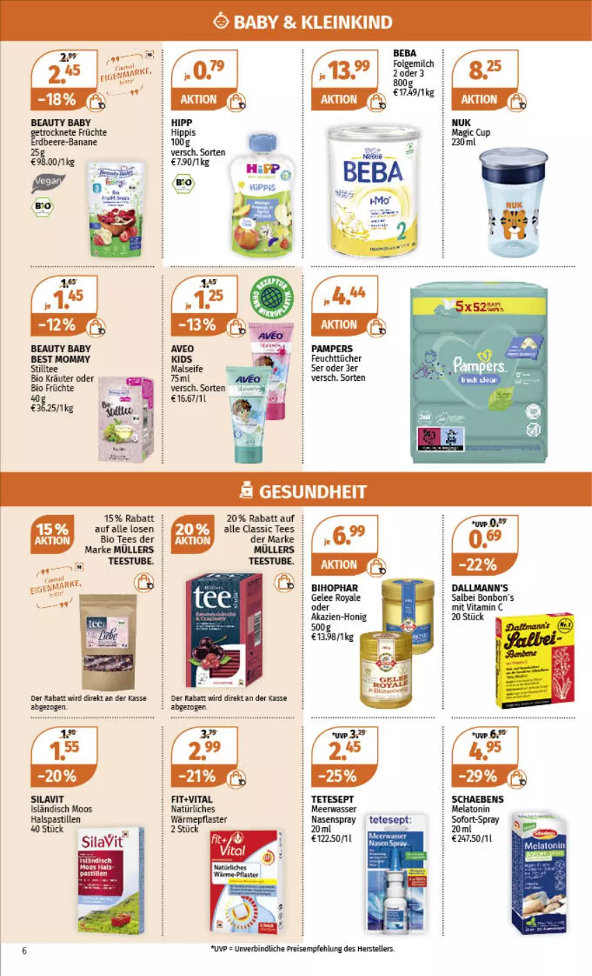 Aktueller Prospekt Mueller - Angebote entdecken & sparen! - von 30.01 bis 04.02.2023 - strona 6 - produkty: banane, Beba, beere, bio, eis, elle, erdbeere, folgemilch, früchte, Gesundheit, LG, milch, reis, stube, tee, teller, Ti, vita, Vitamin C