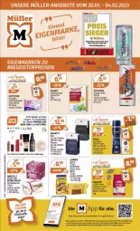 Gazetka promocyjna Mueller - Angebote entdecken & sparen! - Gazetka - ważna od 04.02 do 04.02.2023 - strona 1 - produkty: bonbons, bugatti, caffe, classico, coupon, deo, deospray, deospray 150 ml, Eau de parfum, eau de toilette, erde, feuchtes toilettenpapier, lavazza, Maybelline, Müller, nivea, papier, parfum, roll-on, Ti, toilettenpapier, Yo, zucker