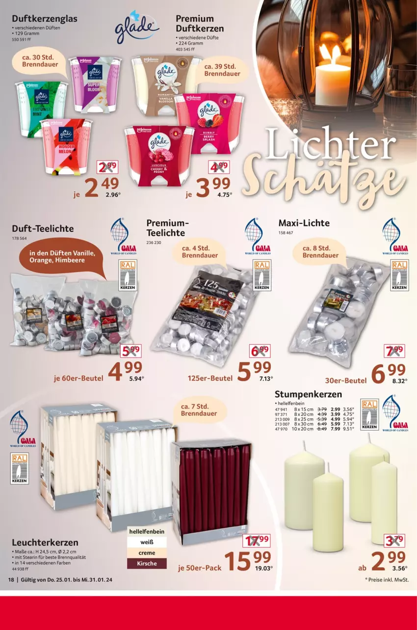 Aktueller Prospekt Selgros - Non Food - von 25.01 bis 31.01.2024 - strona 18 - produkty: auer, Bau, beutel, creme, Duftkerze, eis, elle, kerze, Leuchte, reis, tee, Teelicht, teelichte, Ti