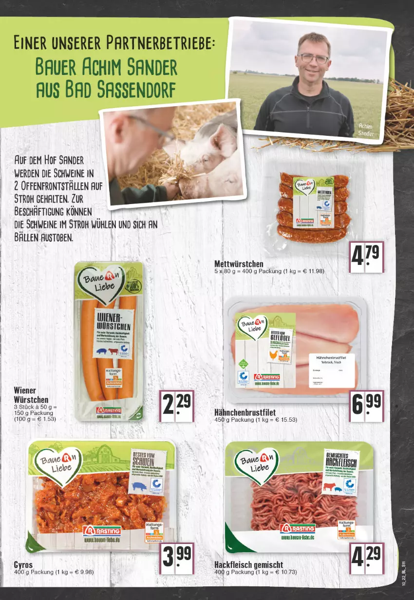 Aktueller Prospekt Edeka - Angebote der Woche - von 07.03 bis 12.03.2022 - strona 11 - produkty: auer, aust, Bad, Bau, Bauer, brustfilet, eis, erde, filet, fleisch, gyros, hackfleisch, hackfleisch gemischt, hähnchenbrust, hähnchenbrustfilet, schwein, schweine, Ti, wein, weine, wiener, würstchen