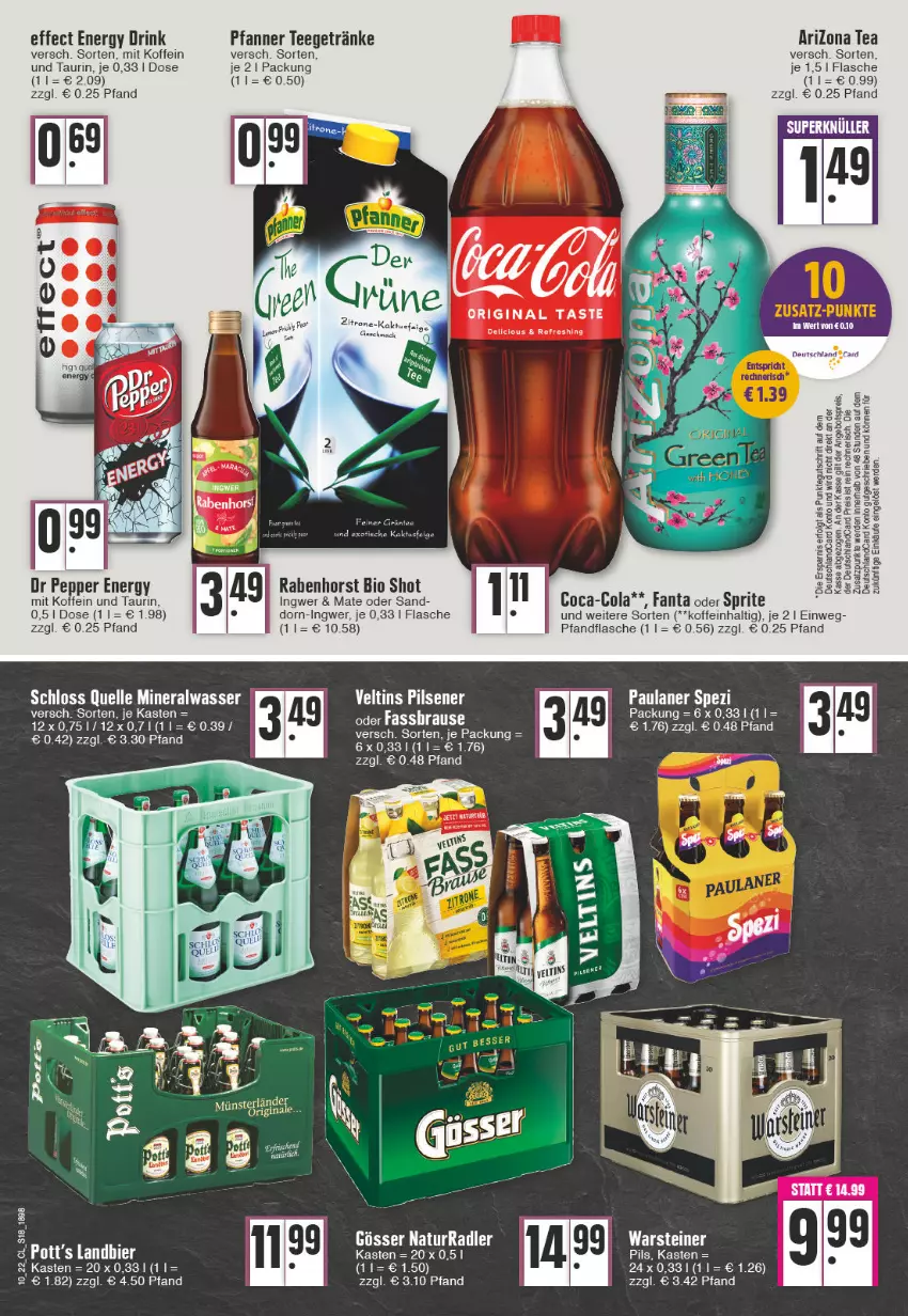 Aktueller Prospekt Edeka - Angebote der Woche - von 07.03 bis 12.03.2022 - strona 18 - produkty: Alwa, angebot, angebotspreis, bio, coca-cola, cola, deutschlandcard, drink, Effect, eis, elle, energy drink, erde, fanta, fanta oder, fanta oder sprite, flasche, getränk, getränke, gin, ingwer, LG, mac, mineralwasser, oder sprite, Paula, paulaner, pfanne, Pfanner, pils, pilsener, reis, Spezi, sprite, steiner, tee, Ti, veltins, veltins pilsener, warsteiner, wasser, zitrone