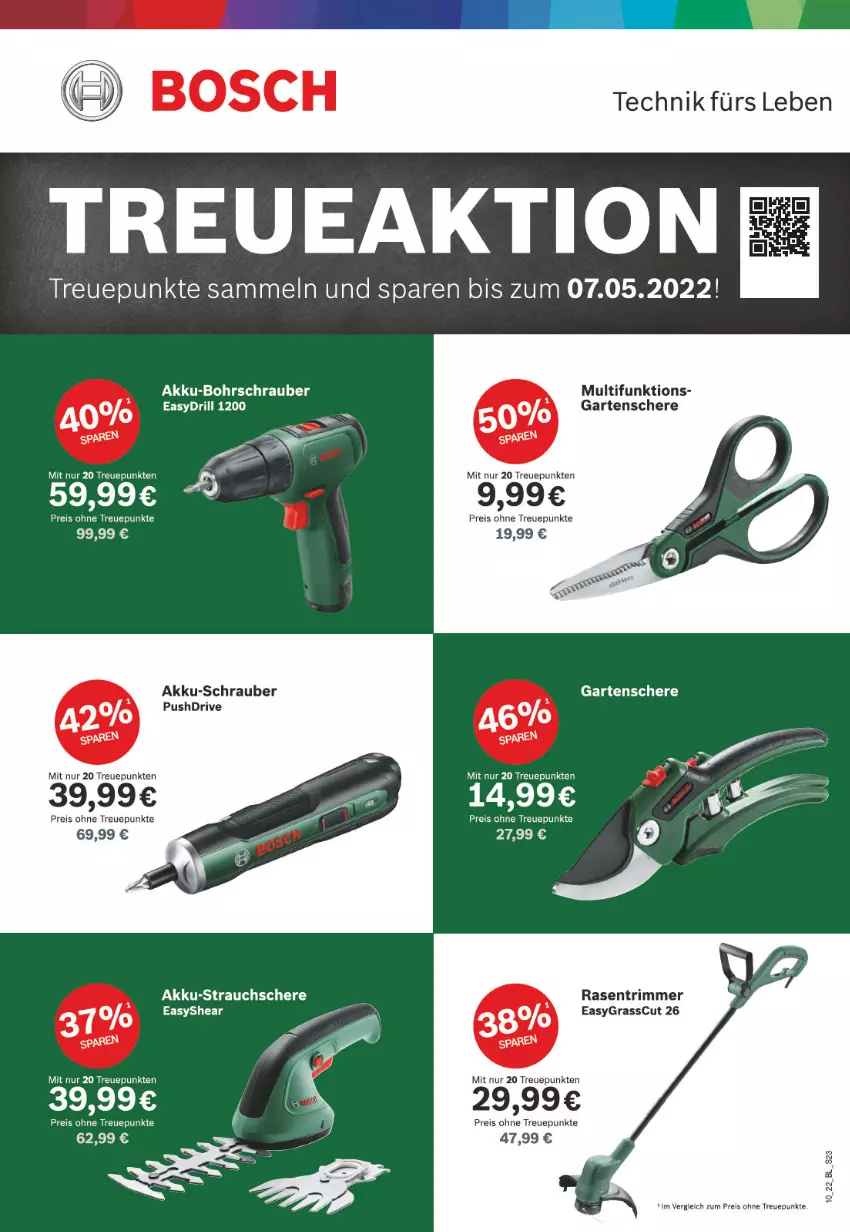 Aktueller Prospekt Edeka - Angebote der Woche - von 07.03 bis 12.03.2022 - strona 23 - produkty: akku, akku-bohrschrauber, Bohrschrauber, bosch, eis, Garten, Gartenschere, rasen, rasentrimmer, Rauch, reis, Schere, Strauchschere, Ti