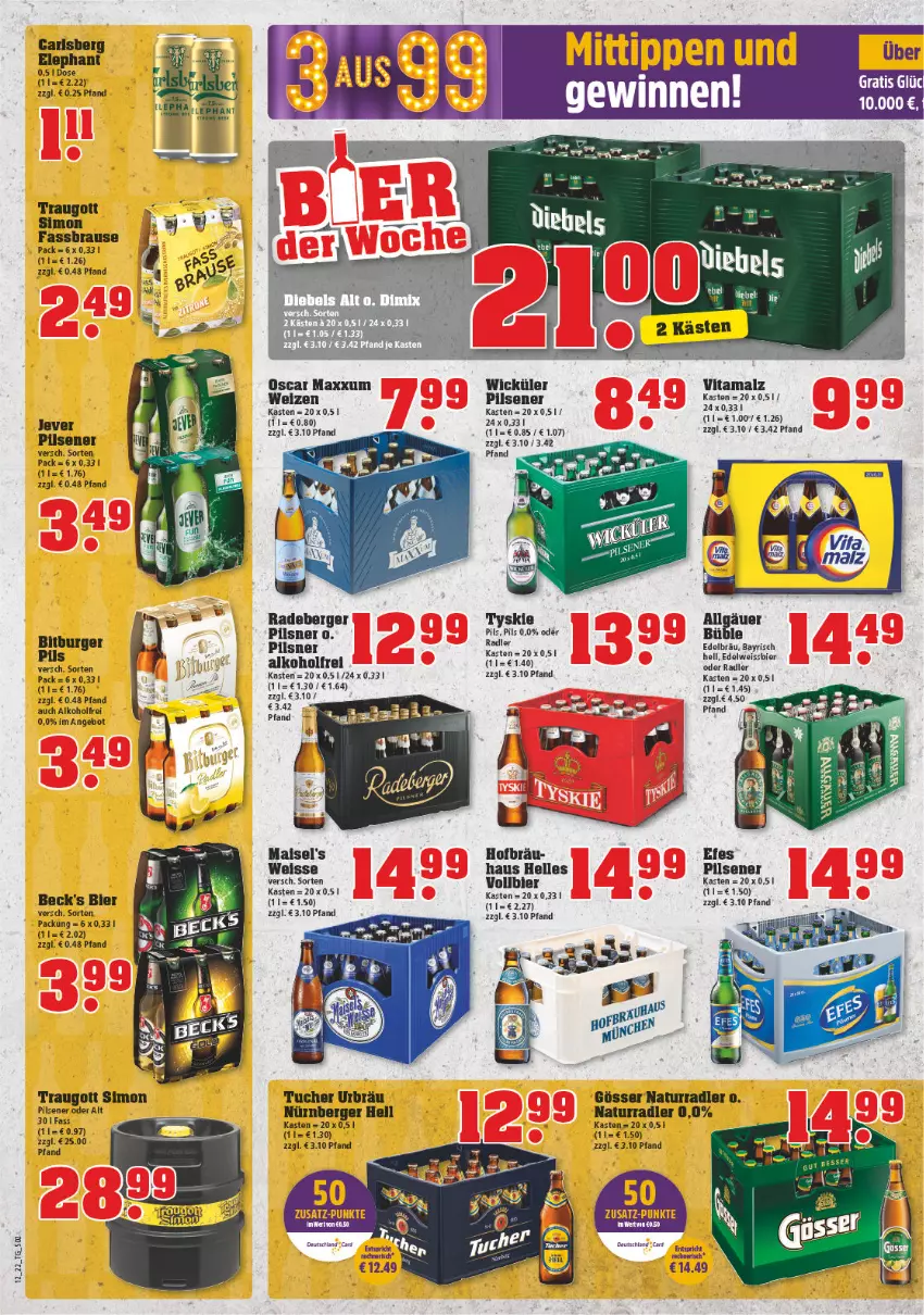 Aktueller Prospekt Trinkgut - von 21.03 bis 26.03.2022 - strona 2 - produkty: alkohol, angebot, beck's, Berger, bier, brause, carlsberg, Edelweiss, eis, fassbrause, gösser, jever, LG, mais, malz, natur, nürnberger, oder radler, pils, pilsener, pilsner, radeberger, radeberger pilsner, radler, sim, tee, Ti, tuc, Tucher, tyskie, vita, vitamalz, weissbier, WICK