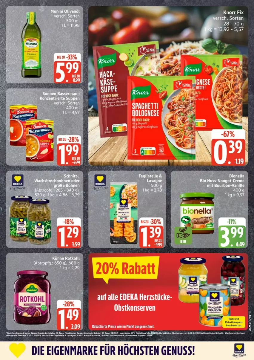Aktueller Prospekt Edeka - Prospekte - von 16.03 bis 21.03.2026 - strona 19 - produkty: Bad, bolognese, deka, elle, Konserven, nuss, obst, tee, Ti, Tiere