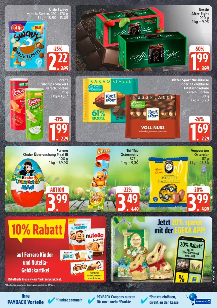Aktueller Prospekt Edeka - Prospekte - von 16.03 bis 21.03.2026 - strona 23 - produkty: after eight, coupon, coupons, eier, ferrero, Kinder, payback, Ti, toffifee, verpoorten