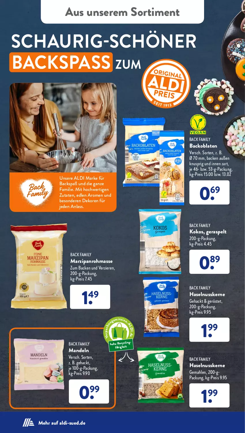 Aktueller Prospekt AldiSud - NÄCHSTE WOCHE - von 10.10 bis 15.10.2022 - strona 38 - produkty: aldi, eis, haselnuss, kokos, mandel, mandeln, marzipan, nuss, Oblaten, reis, Ti