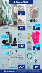 Gazetka promocyjna AldiSud - NÄCHSTE WOCHE - Gazetka - ważna od 15.10 do 15.10.2022 - strona 10 - produkty: aldi, alle artikel ohne dekoration, armatur, Bad, badematte, Badewanne, Bau, baumwolle, beutel, brause, bürste, dekoration, dell, duschvorhang, eis, elle, Fugenbürste, Gästetücher, geschirr, gin, Haarschmuck, handschuhe, kleid, Kleidung, korb, Mode, reifen, Reinigung, reinigungsbürste, Rundbürste, Schmuck, schuhe, Ti, tisch, tücher, Wanne, waschbecken, wasser, wolle, ZTE