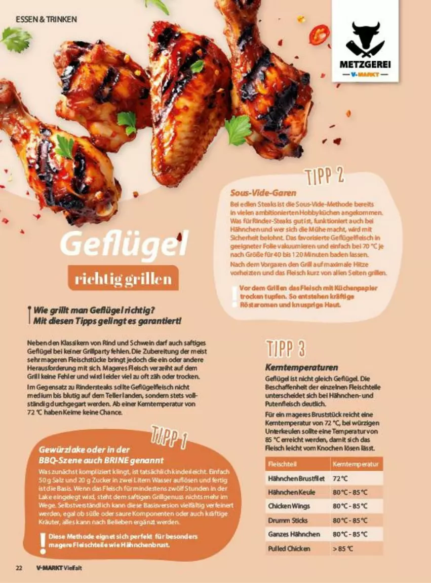 Aktueller Prospekt Vmarkt - Prospekte - von 12.06 bis 26.06.2024 - strona 22 - produkty: chicken wings, eis, elle, erde, fleisch, Geflügel, grill, hähnchenbrust, pute, Putenfleisch, rind, rinder, Rindersteak, ring, rum, saft, schwein, steak, steaks, teller, Ti, wein