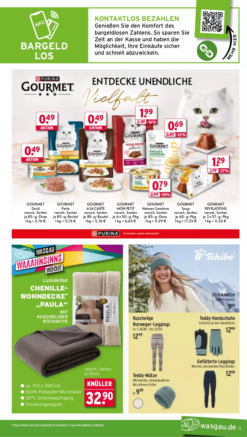 Aktueller Prospekt Wasgau - von 29.09 bis 04.10.2025 - strona 25 - produkty: auer, beutel, decke, Ergee, gin, gourmet gold, handschuhe, leggings, Mütze, natur, Paula, Plüsch, rwe, schuhe, Ti, Trockner, WICK
