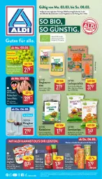 Gazetka promocyjna Aldi Nord - Von Montag - Gazetka - ważna od 08.03 do 08.03.2025 - strona 1 - produkty: aldi, angebot, angebote, auer, Bau, Bauer, Becher, beutel, bio, bio gemüse, chips, Crofton, eier, eis, elle, filet, filets, flasche, gewürz, gin, Gläser, Hela, joghur, joghurt, Käse, ketchup, Kürbis, kürbiskerne, lachs, meersalz, pom-bär, sahne, Sahnejoghurt, salz, sauce, Spezi, tafeltrauben, teller, Ti, trauben, trolli, wein, Weingläser, zott, ZTE