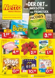Gazetka promocyjna Netto Marken-Discount - Filial-Angebote - Gazetka - ważna od 04.03 do 04.03.2023 - strona 1 - produkty: angebot, angebote, beere, beeren, bestpreis, bier, Biere, brustfilet, butter, eis, erdbeere, erdbeeren, filet, fleisch, hähnchen-brustfilet, jacobs, joghur, joghurt, joghurt mit der ecke, kaffee, Käse, käsescheiben, milch, milram, mönchshof, Müller, ndk, reis, Schal, Schale, Ti, toffifee, wurst, wurst in selbstbedienung, ZTE