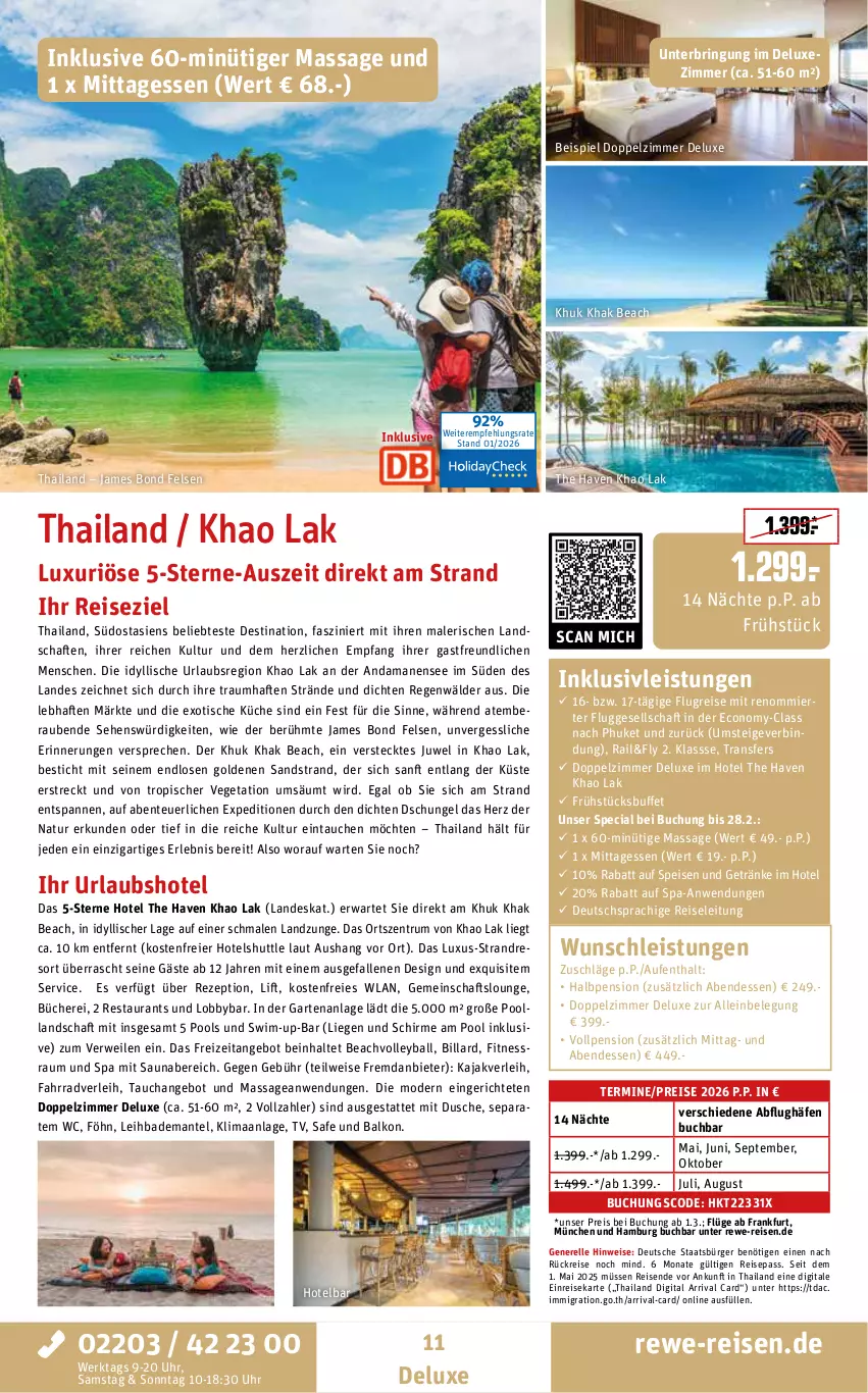 Aktueller Prospekt Rewe Reisen - Reiseprospekt - von 30.01 bis 27.02.2026 - strona 11 - produkty: angebot, Bad, Bademantel, ball, buch, deutschsprachige reiseleitung, dusche, eier, eis, elle, ente, Fahrrad, Garten, getränk, getränke, inklusivleistungen, Kajak, küche, Liege, Mantel, Mode, natur, pool, reis, rel, rezept, ring, rum, rwe, schirme, Ti, tisch, uhr, Vegeta