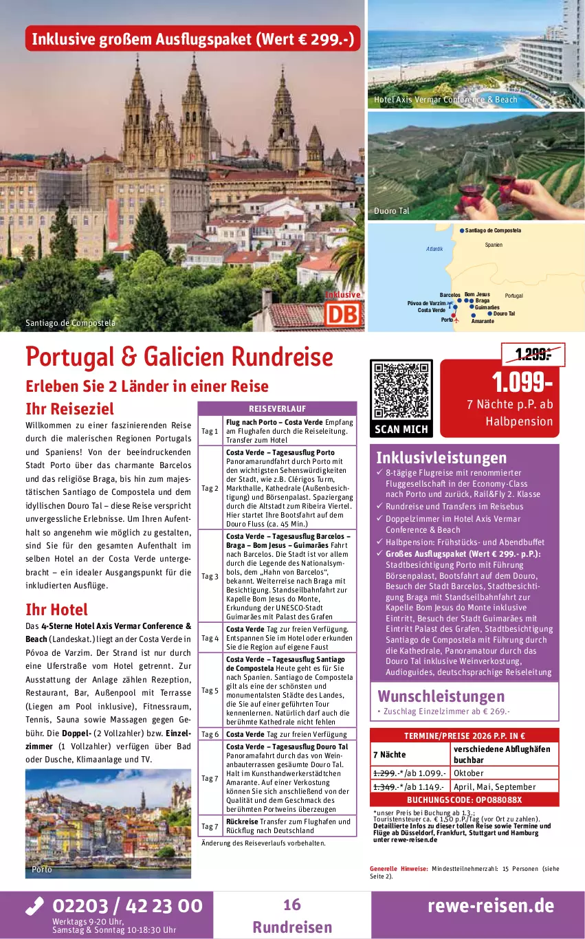 Aktueller Prospekt Rewe Reisen - Reiseprospekt - von 30.01 bis 27.02.2026 - strona 16 - produkty: aust, Bad, Bau, buch, Cien, deutschsprachige reiseleitung, dusche, eis, elle, erde, harman, Heu, inklusivleistungen, Liege, mac, monte, pool, Portwein, pril, rama, reis, reiseverlauf, rel, rezept, Ti, tisch, uhr, wein