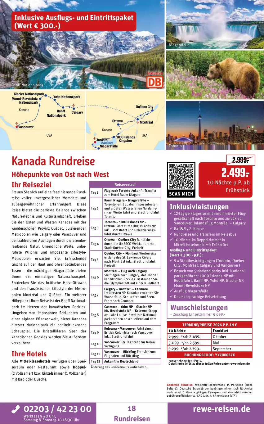 Aktueller Prospekt Rewe Reisen - Reiseprospekt - von 30.01 bis 27.02.2026 - strona 18 - produkty: Bad, buch, Columbia, decke, deutschsprachige reiseleitung, dusche, eis, Elektro, elle, ente, erde, inklusivleistungen, Kingston, LG, Liege, Metro, natur, pflanze, pflanzen, reis, reiseverlauf, rel, SANTE, Ti, tisch, uhr, wasser, Weste, Wild, Yo