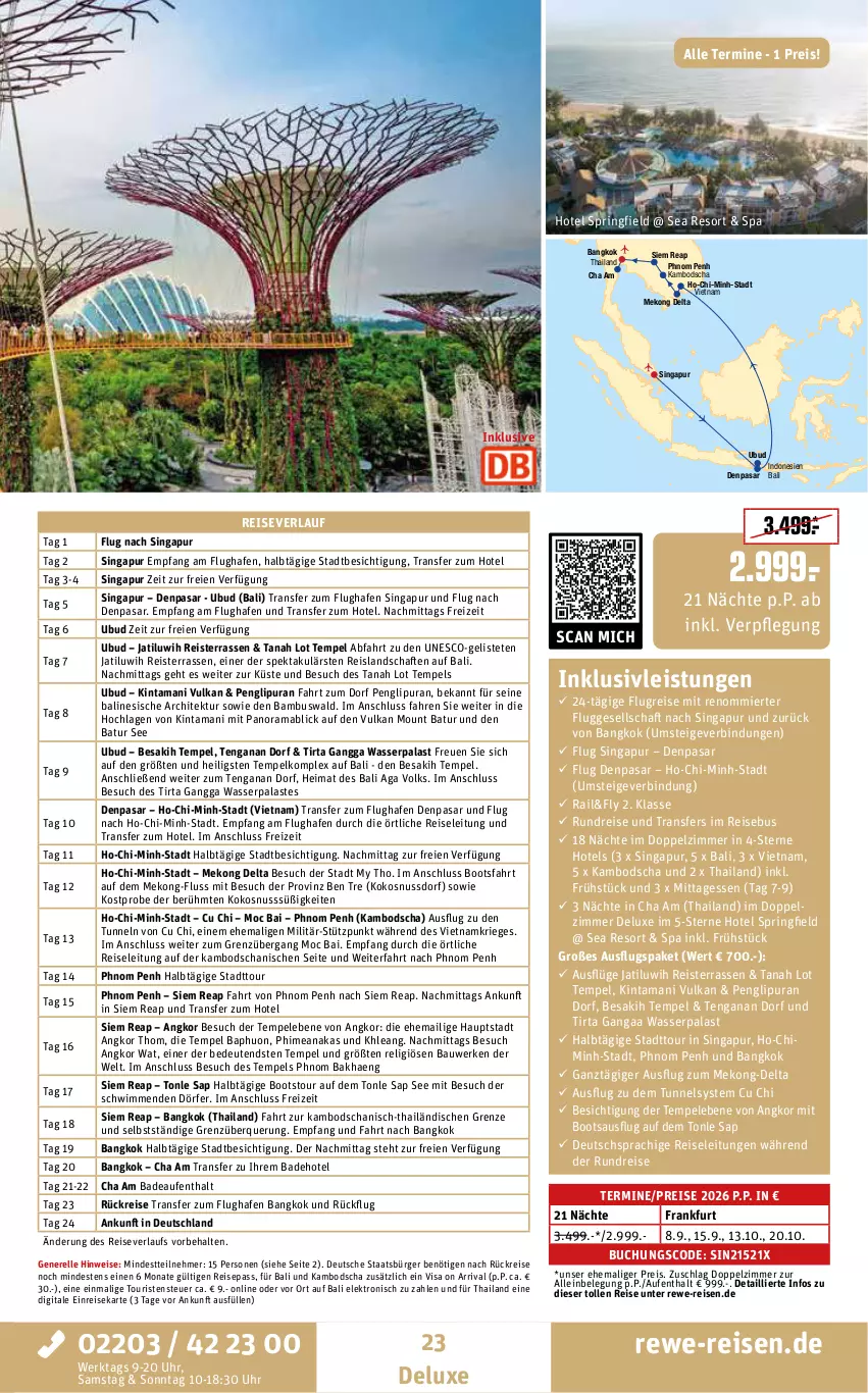 Aktueller Prospekt Rewe Reisen - Reiseprospekt - von 30.01 bis 27.02.2026 - strona 23 - produkty: Bad, bambus, Bau, buch, deutschsprachige reiseleitung, eis, Elektro, elle, inklusivleistungen, kokos, kokosnuss, mab, nuss, rama, reis, reiseverlauf, rel, ring, ssd, Ti, uhr, wasser