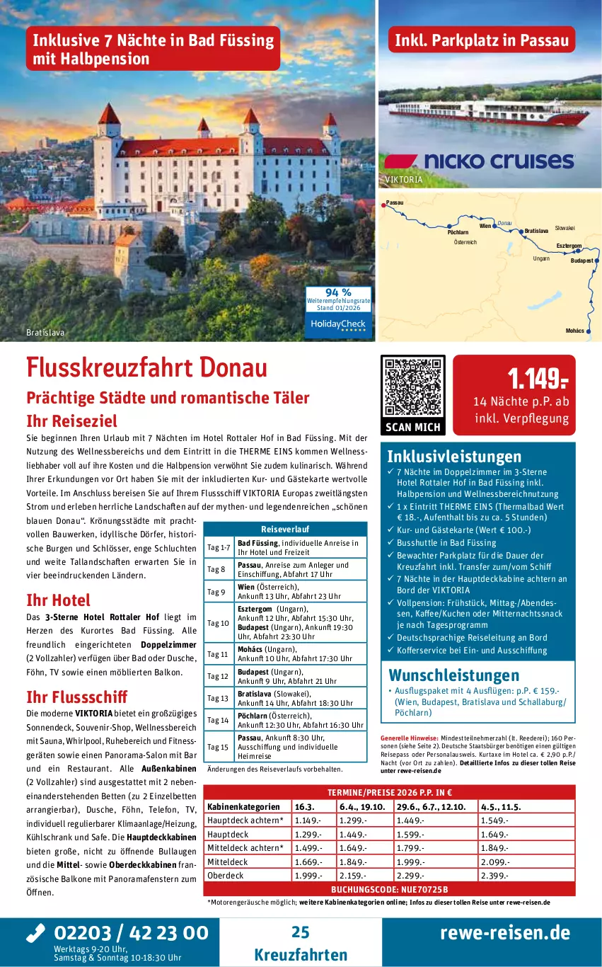 Aktueller Prospekt Rewe Reisen - Reiseprospekt - von 30.01 bis 27.02.2026 - strona 25 - produkty: auer, axe, Bad, Bau, bett, Betten, buch, deutschsprachige reiseleitung, dusche, eis, elle, erde, fenster, gin, inklusivleistungen, kaffee, koffer, kreuzfahrten, kuchen, kühlschrank, kurtaxe, Mode, Persona, pool, rama, reis, reiseverlauf, rel, Ria, Schal, Schrank, snack, telefon, Ti, tisch, uhr, wellnessbereich, Whirlpool, ZTE