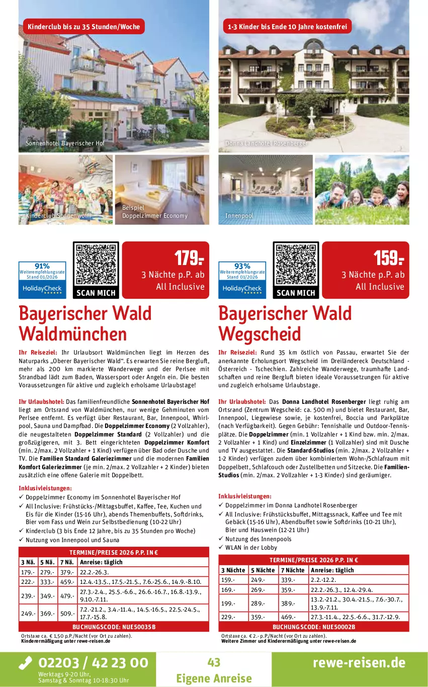Aktueller Prospekt Rewe Reisen - Reiseprospekt - von 30.01 bis 27.02.2026 - strona 43 - produkty: axe, Bad, Berger, bett, Betten, bier, buch, Couch, drink, drinks, dusche, eis, inklusivleistungen, innenpool, kaffee, Kinder, kuchen, Liege, Mode, natur, pool, reis, rosen, rum, rwe, snack, Sport, tee, Ti, uhr, wasser, Wassersport, wein, Whirlpool