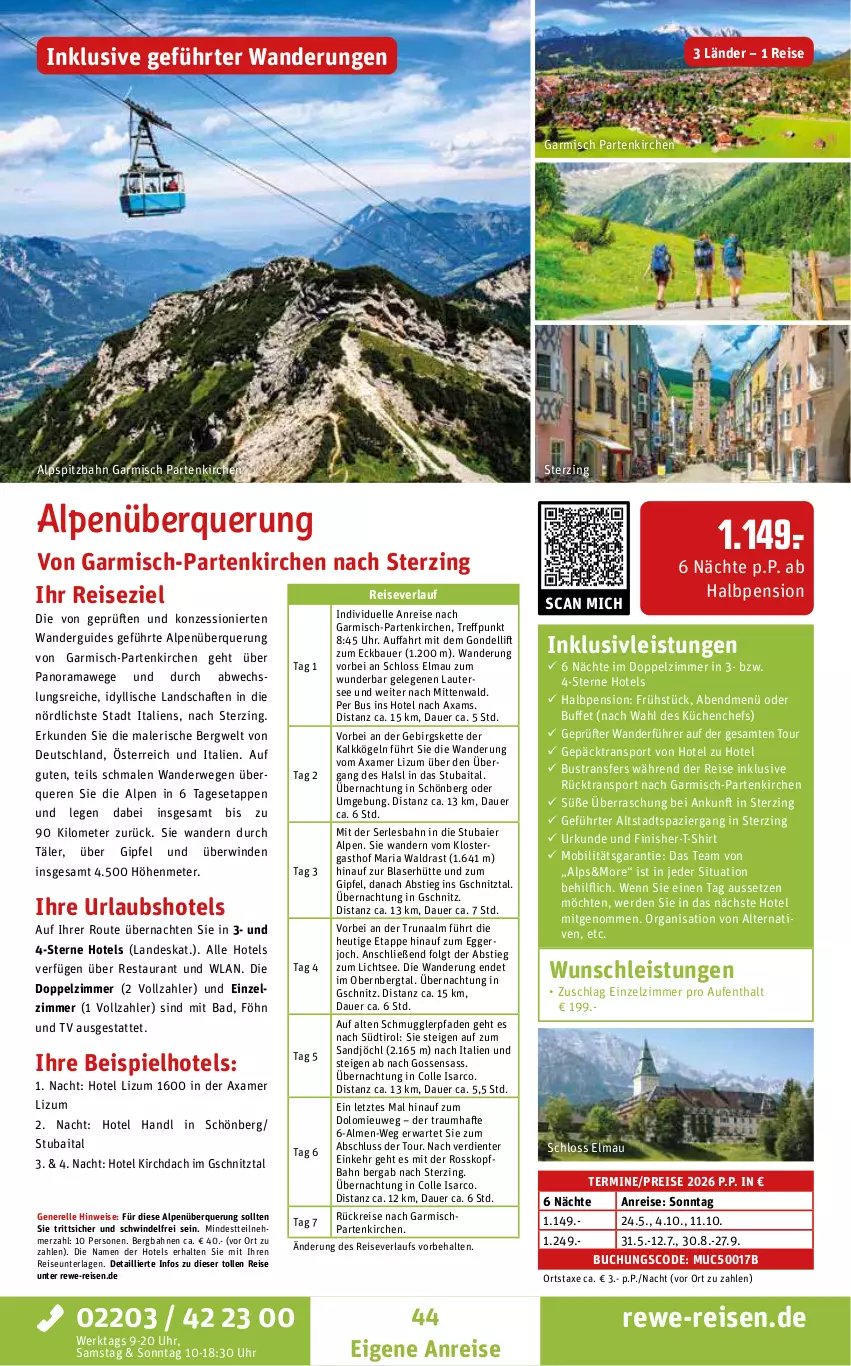 Aktueller Prospekt Rewe Reisen - Reiseprospekt - von 30.01 bis 27.02.2026 - strona 44 - produkty: auer, axe, Bad, Bau, Bauer, buch, dell, Egger, eis, elle, ente, erde, Finish, Heu, HP, inklusivleistungen, Kette, küche, Küchen, LG, rama, reis, reiseverlauf, rel, Ria, rwe, shirt, Sport, T-Shirt, Ti, uhr, ZTE