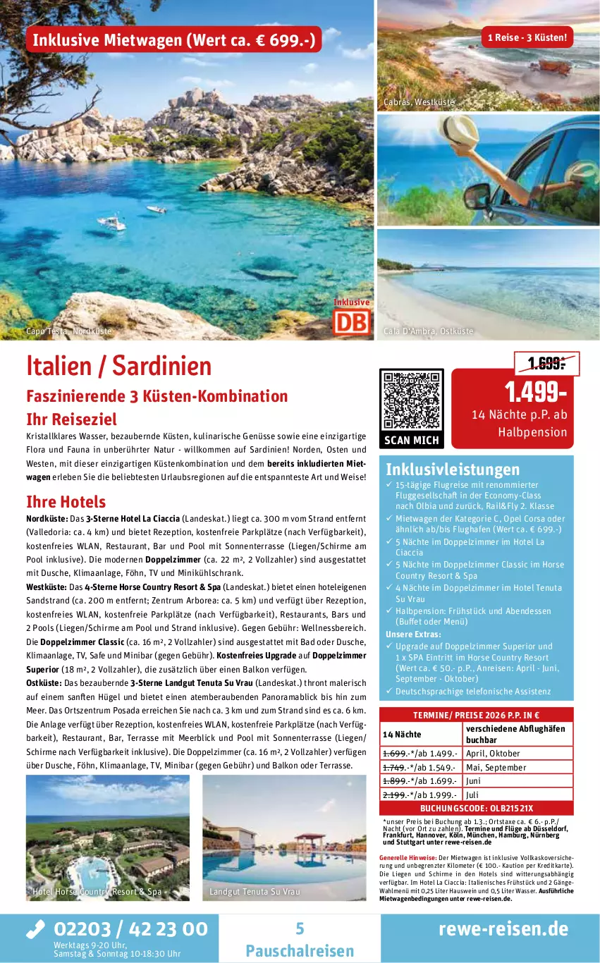 Aktueller Prospekt Rewe Reisen - Reiseprospekt - von 30.01 bis 27.02.2026 - strona 5 - produkty: ACC, axe, Bad, buch, Cap, dusche, eis, elle, ente, inklusivleistungen, kühlschrank, landgut, Liege, mab, Mode, natur, pool, pril, rama, reis, rel, rezept, Ria, rum, Schal, schirme, Schrank, telefon, Ti, uhr, wasser, wein, wellnessbereich, Weste, ZTE
