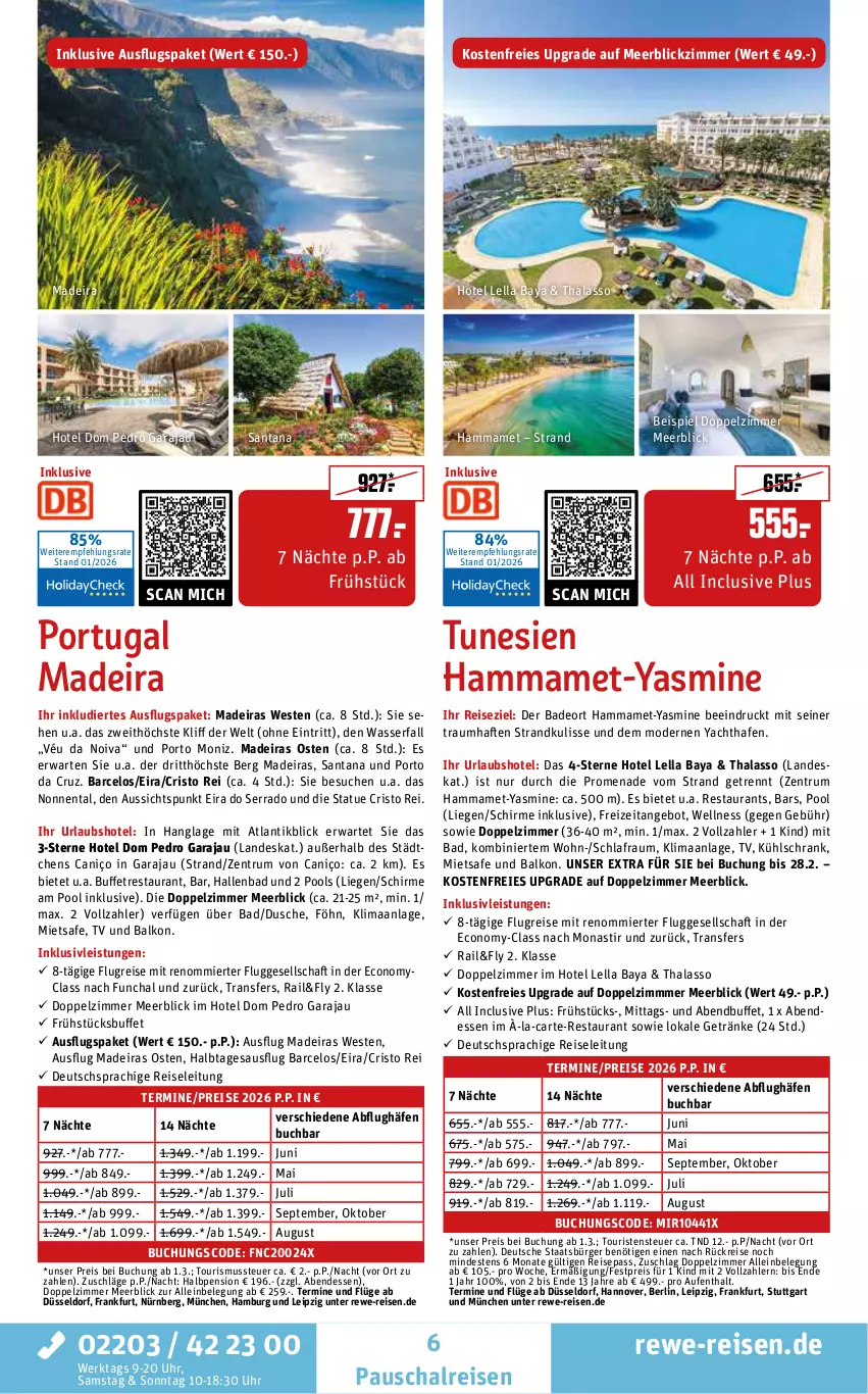 Aktueller Prospekt Rewe Reisen - Reiseprospekt - von 30.01 bis 27.02.2026 - strona 6 - produkty: angebot, asti, Bad, buch, deo, deutschsprachige reiseleitung, dusche, eis, getränk, getränke, inklusivleistungen, kühlschrank, Liege, mam, Mode, ndk, pool, reis, rum, Schal, schirme, Schrank, Ti, uhr, wasser, Weste