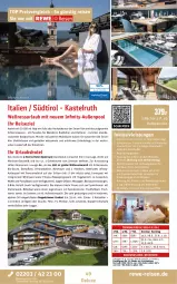 Gazetka promocyjna Rewe Reisen - Reiseprospekt - Gazetka - ważna od 27.02 do 27.02.2026 - strona 49 - produkty: auer, axe, Bad, Bademantel, ball, bio, Brei, buch, dusche, E-Bike, eis, Fußball, getränk, gutschein, HP, inklusivleistungen, innenpool, Kinder, leine, mab, Mantel, Mode, pool, rama, reis, rum, salat, schlafsofa, sessel, snack, snacks, Sofa, Spiele, Tasche, Ti, tisch, Trampolin, uhr, vita, wellnessbereich, Whirlpool, Yo, ZTE