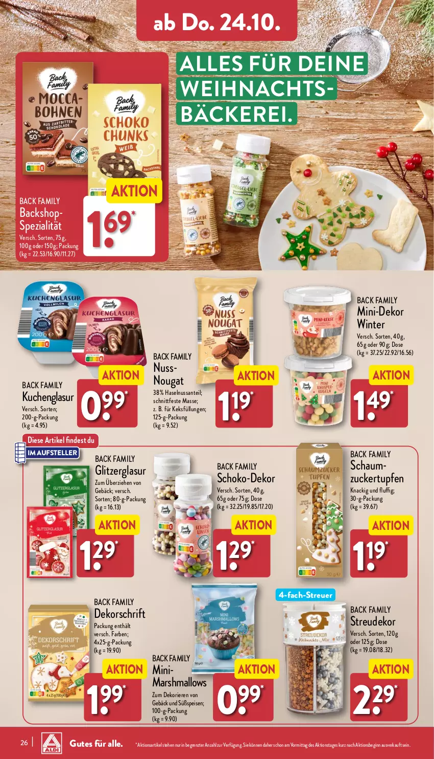 Aktueller Prospekt Aldi Nord - Von Montag - von 21.10 bis 26.10.2024 - strona 26 - produkty: eis, elle, gin, haselnuss, keks, kuchen, mars, nuss, SANTE, Schaumzucker, schoko, Spezi, teller, Ti, ZTE, zucker