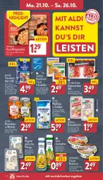 Gazetka promocyjna Aldi Nord - Von Montag - Gazetka - ważna od 26.10 do 26.10.2024 - strona 6 - produkty: aldi, almare, angebot, angebote, aufstrich, backfisch, brot, brotaufstrich, burger, creme, dell, eis, elle, filet, filets, fisch, flasche, frikadellen, gin, hirtenkäse, kartoffel, Käse, katenschinken, Nordsee, Pierogi, rama, rama cremefine, reis, salz, schinken, Schmelzkäse, schmelzkäsezubereitung, Spezi, thunfisch, Ti, würfel