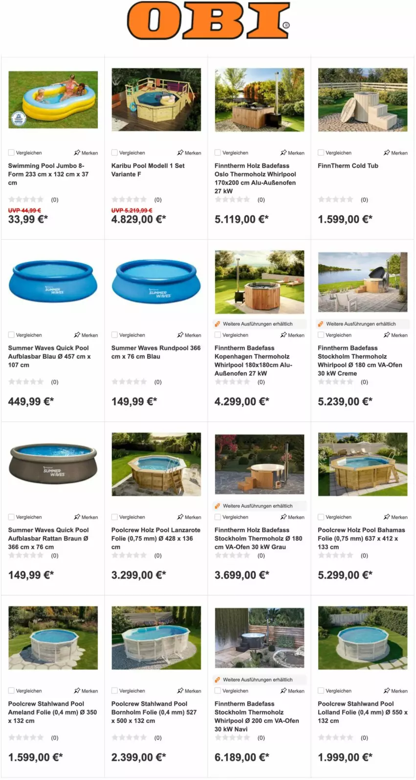 Aktueller Prospekt Obi - Prospekte - von 04.07 bis 19.07.2022 - strona 4 - produkty: Bad, braun, creme, dell, Elan, hama, Holz, jumbo, Mode, Ofen, pool, Ria, Ti, Whirlpool