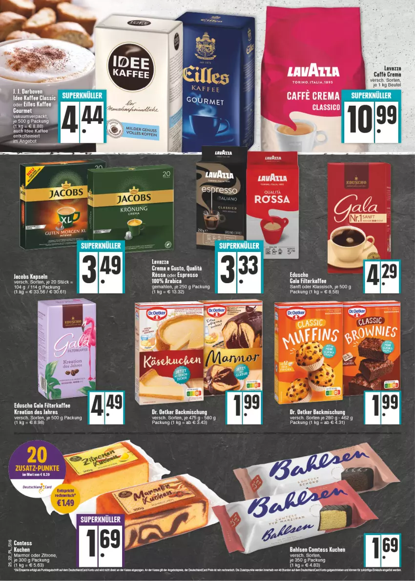 Aktueller Prospekt E Center - Angebote der Woche - von 20.06 bis 25.06.2022 - strona 16 - produkty: angebot, backmischung, bahlsen, beutel, caffe, classico, comtess, comtess kuchen, deutschlandcard, Dr. Oetker, eduscho, eis, erde, espresso, filterkaffee, jacobs, kaffee, kuchen, lavazza, LG, oder espresso, reis, Ti, zitrone