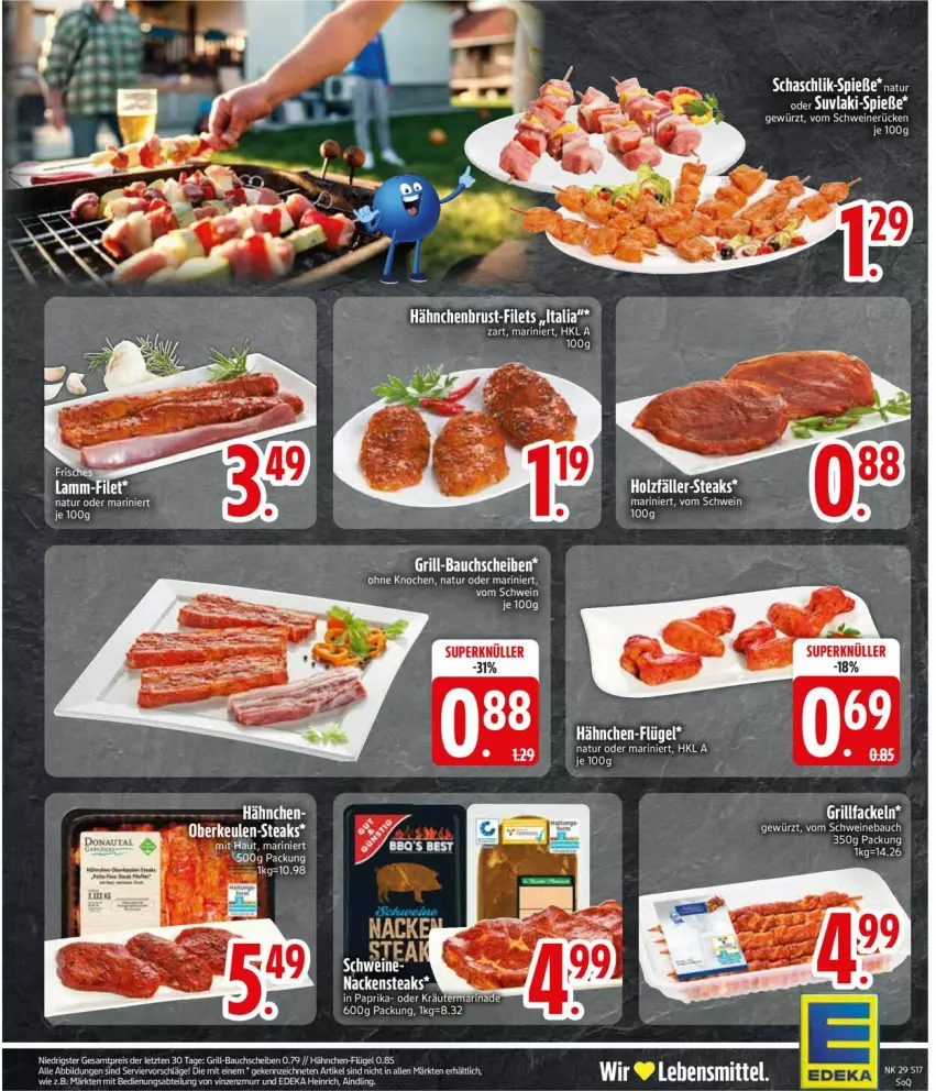 Aktueller Prospekt Edeka - Prospekte - von 14.07 bis 19.07.2025 - strona 17 - produkty: Bau, bauchscheiben, filet, filets, gewürz, grill, grillfackeln, hähnchenbrust, lamm, lebensmittel, natur, schwein, schweine, schweinerücken, Ti, wein, weine