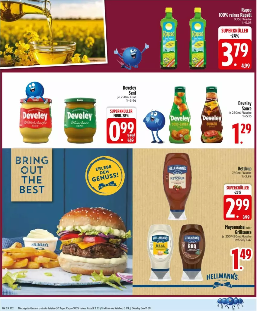 Aktueller Prospekt Edeka - Prospekte - von 14.07 bis 19.07.2025 - strona 22 - produkty: develey, eis, flasche, K2, ketchup, rapso, rapsöl, reines rapsöl, reis, sauce, senf, tee, ZTE