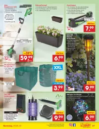 Gazetka promocyjna Netto Marken-Discount - Filial-Angebote - Gazetka - ważna od 20.05 do 20.05.2023 - strona 27 - produkty: akku, angebot, auto, bambus, Bau, eis, elle, Garten, Gartenfackel, Gartensack, gin, Kugel, lamm, leds, Maus, Pflanztopf, rasen, rasentrimmer, reis, sac, Schal, sekt, Teleskop, Ti, topf, Viereckregner, wasser, ZTE