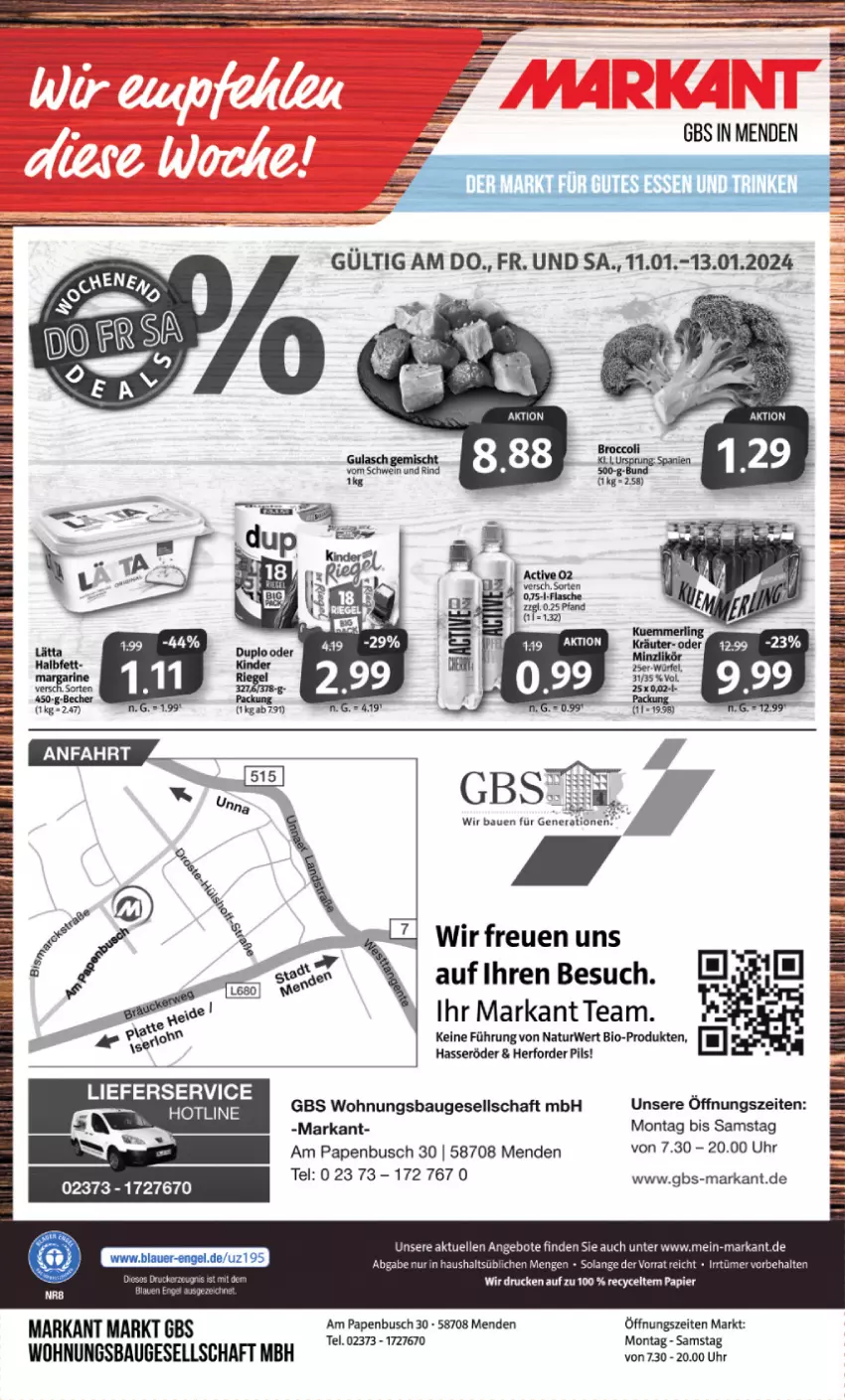 Aktueller Prospekt Markant - Prospekte - von 08.01 bis 13.01.2024 - strona 16 - produkty: angebot, angebote, auer, Bau, Becher, bio, brot, eier, elle, Engel, gulasch, hasseröder, Heu, lieferservice, natur, papier, pils, rind, rwe, schwein, schwein und rind, tee, Ti, uhr, vom schwein und rind, wein