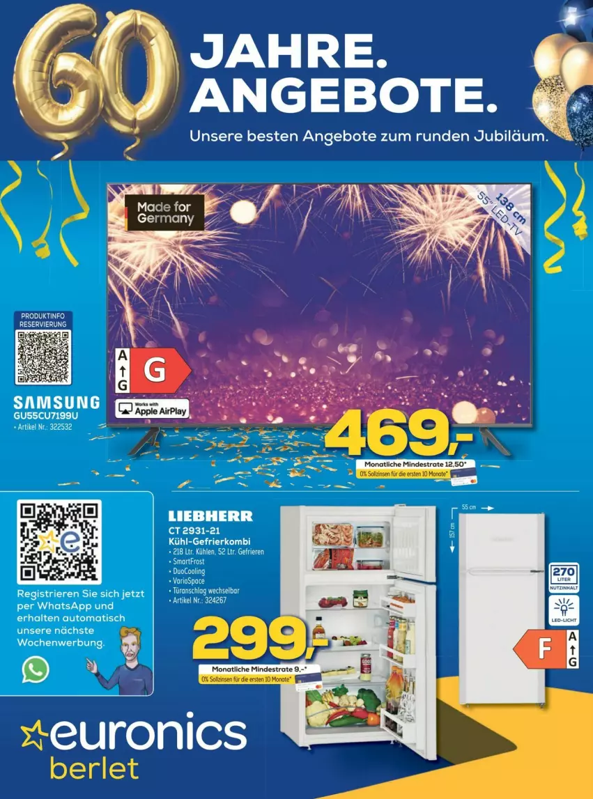 Aktueller Prospekt Euronics - Prospekte - von 16.02 bis 18.02.2024 - strona 1 - produkty: angebot, angebote, auto, liebherr, Samsung, Ti, tisch