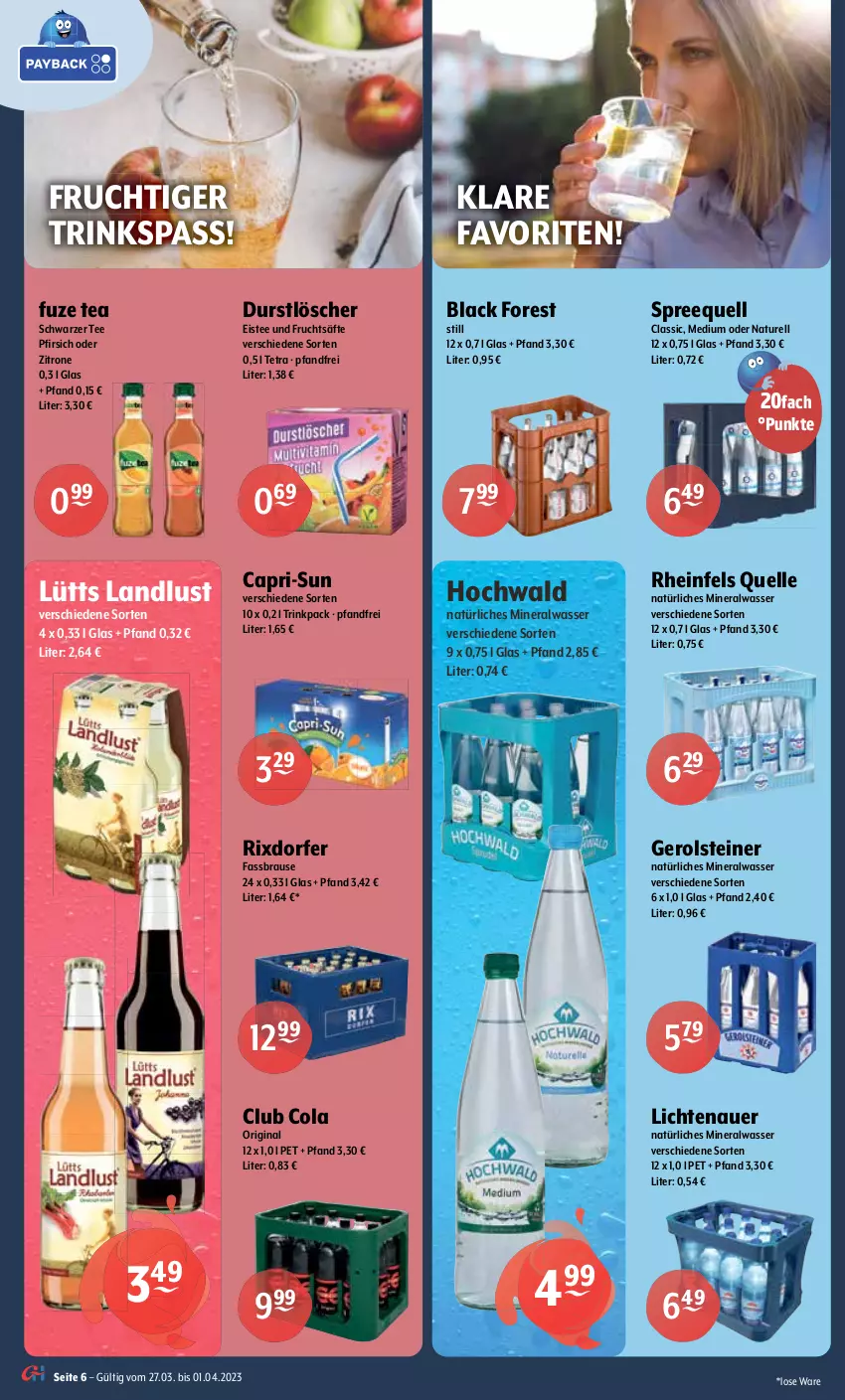 Aktueller Prospekt Getraenke Hoffmann - Prospekte - von 27.03 bis 01.04.2023 - strona 6 - produkty: alkohol, Alwa, auer, Bau, Bauer, black forest, brause, Cap, capri-sun, chardonnay, cola, durstlöscher, eier, eierlikör, eis, eistee, elle, fassbrause, frangelico, frucht, fruchtsäfte, fuze tea, gerolsteine, gerolsteiner, gin, gin mare, haselnuss, hochwald, HP, hugo, käfer, lack, lichtenauer, licor, licor 43, likör, merl, merlot, mineralwasser, monte, Montepulciano, natur, natürliches mineralwasser, nuss, pfirsich, Pinot, pinot grigio, rel, rheinfels quelle, rioja, säfte, schwarzer tee, sekt, Southern Comfort, Spreequell, steiner, tee, Ti, verpoorten, vodka, wasser, wein, whiskey, zitrone