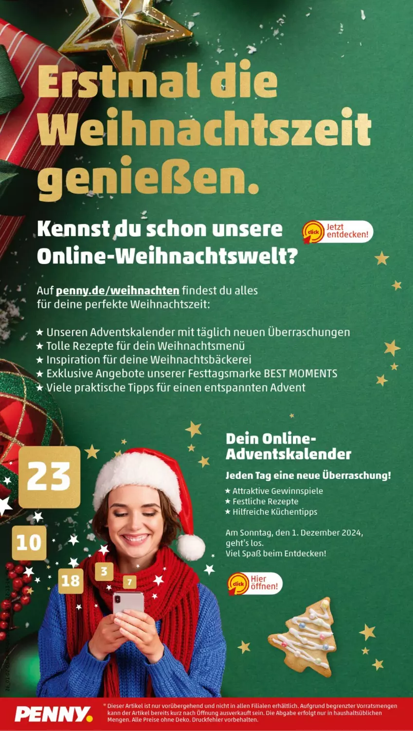 Aktueller Prospekt Penny - Prospekte - von 25.11 bis 30.11.2024 - strona 26 - produkty: Adventskalender, angebot, angebote, decke, eis, gewinnspiel, LG, reis, rezept, rezepte, Spiele, Ti, tisch, weihnachten, ZTE