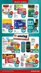 Gazetka promocyjna Penny - Prospekte - Gazetka - ważna od 30.11 do 30.11.2024 - strona 17 - produkty: axe, beere, bordelaise, brötchen, cola, drink, eis, filegro, filet, fisch, fischstäbchen, iglo, jacobs, jacobs krönung, kitkat, lion, milch, milka, minze, monster, Monster Energy, Müller, müllerin art, nuss, reis, riegel, schoko, schokoriegel, tee, teekanne, Tempo, Ti