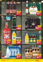 Gazetka promocyjna Netto Marken-Discount - Filial Angebote - Gazetka - ważna od 24.12 do 24.12.2021 - strona 21 - produkty: alkohol, Alwa, angebot, bitburger, burger, cocktail, cola, drink, eis, energy drink, erfrischungsgetränk, frucht, fruchtsaft, fruchtsaftgetränk, getränk, gin, mineralwasser, Mio Mio, monster, natur, pils, premium pils, reis, rel, saft, Spreequell, störtebeker, tee, Ti, volvic, wasser, ZTE