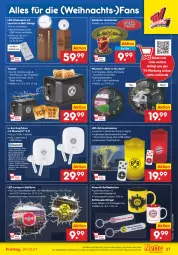 Gazetka promocyjna Netto Marken-Discount - Filial Angebote - Gazetka - ważna od 24.12 do 24.12.2021 - strona 27 - produkty: akku, angebot, Anhänger, ball, batterie, Becher, brot, eis, Elan, elle, ente, fernbedienung, getränk, getränke, In-Ear Kopfhörer, kaffee, kaffeebecher, kerze, kopfhörer, Kugel, Lampe, Leuchte, leuchten, LG, mikrowelle, mit fernbedienung, Schriftzug, spülmaschinen, Ti, Tiere, timer, tisch, toast, Toastbrot, toaster, uhr, Untersetzer, usb, wanduhr, ZTE