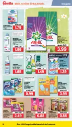 Gazetka promocyjna Famila - Prospekte - Gazetka - ważna od 02.04 do 02.04.2022 - strona 26 - produkty: adventuros, ariel, auer, beutel, bio, biozidprodukte, Desinfektion, domestos, eis, flasche, Frosch, hundesnack, hundesnacks, katzensnack, kraft, Pods, portionsbeutel, purina, Rauch, reifen, reiniger, reis, resa, rwe, sidolin, snack, snacks, staubmagnet, swiffer, Ti, tücher, vita, vitakraft, whiskas