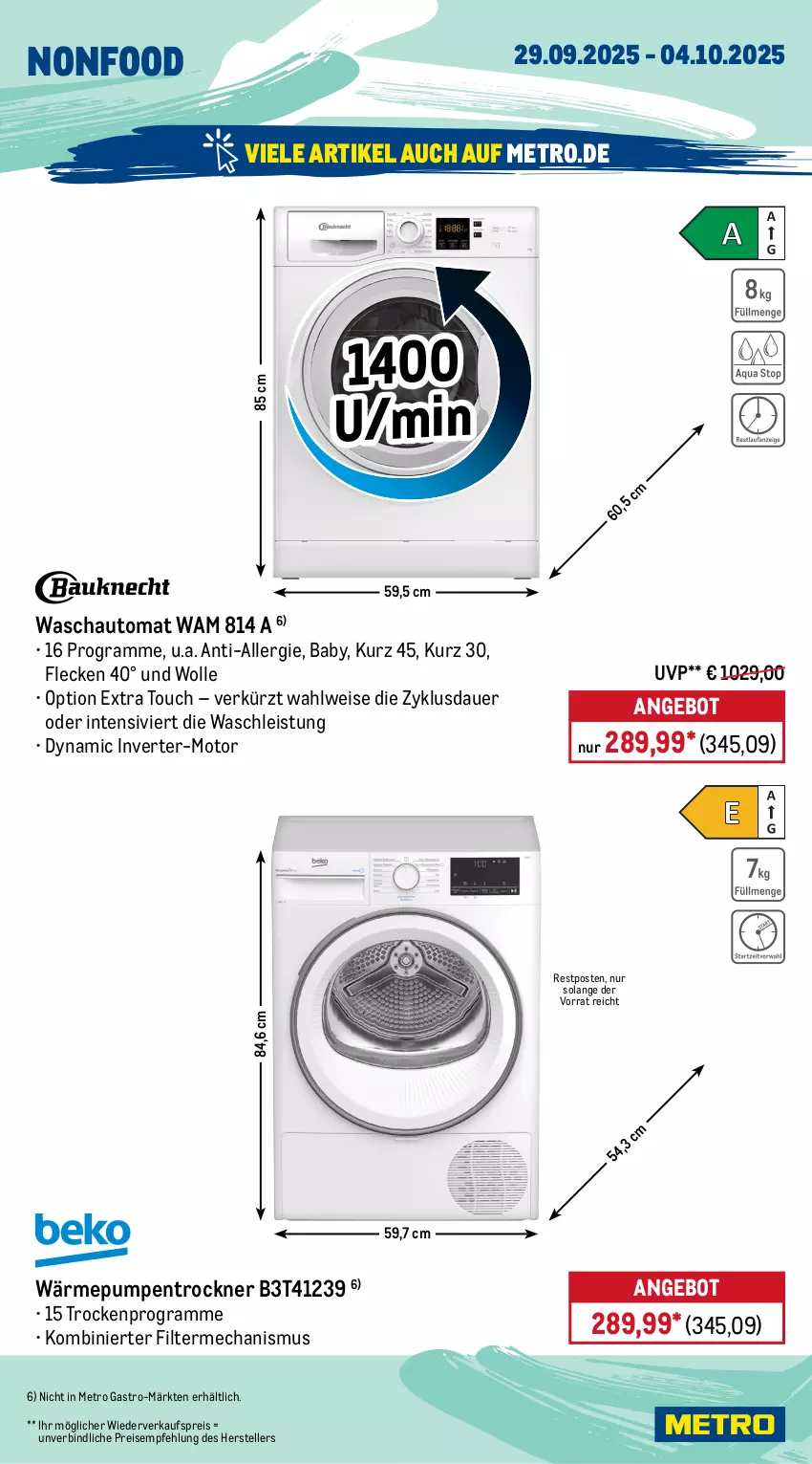 Aktueller Prospekt Metro - Wochen-Angebote Gastro - von 29.09 bis 04.10.2025 - strona 17 - produkty: akku, angebot, auer, auto, beutel, bodensauger, Dyson, eis, Elan, elle, ente, flasche, Intel, kraft, lenor, mac, Metro, metro gastro, möbel, Mode, persil, reis, sonderposten, staubbeutel, staubsauger, teller, Ti, Tiere, tisch, Trockner, vollwaschmittel, wärmepumpentrockner, waschmittel, weichspüler, wolle