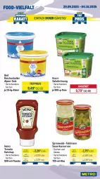 Gazetka promocyjna Metro - Wochen-Angebote Gastro - Gazetka - ważna od 04.10 do 04.10.2025 - strona 12 - produkty: angebot, auer, Bad, decke, eimer, eis, flasche, Gläser, gurke, gurken, heinz, ketchup, knorr, Konserven, olive, oliven, paprika, reis, salat, salate, salatkrönung, salz, Spezi, Ti, tiefpreis, tomate, tomaten, tomatenmark, tomato ketchup