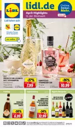 Gazetka promocyjna Lidl - Highlights in der Weinwelt - Gazetka - ważna od 30.04 do 30.04.2024 - strona 1 - produkty: angebot, angebote, bio, brut, ecco, frucht, Geschenkbox, gin, lebensmittel, magazin, ndk, orange, pril, prosecco, Schal, Schale, scotch, scotch whisky, sim, Ti, uhr, wein, whisky