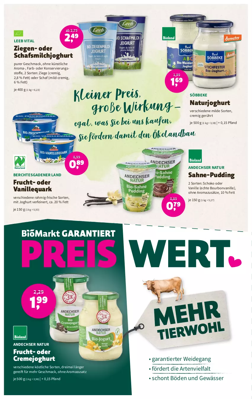 Aktueller Prospekt Denns Biomarkt - Prospekte - von 07.06 bis 20.06.2023 - strona 4 - produkty: andechser natur, bourbon, bourbonvanille, creme, eis, frucht, joghur, joghurt, leine, mac, milch, natur, naturjoghurt, pudding, quark, reis, sahne, Schafsmilchjoghurt, schoko, söbbeke, Ti, vanille, vita