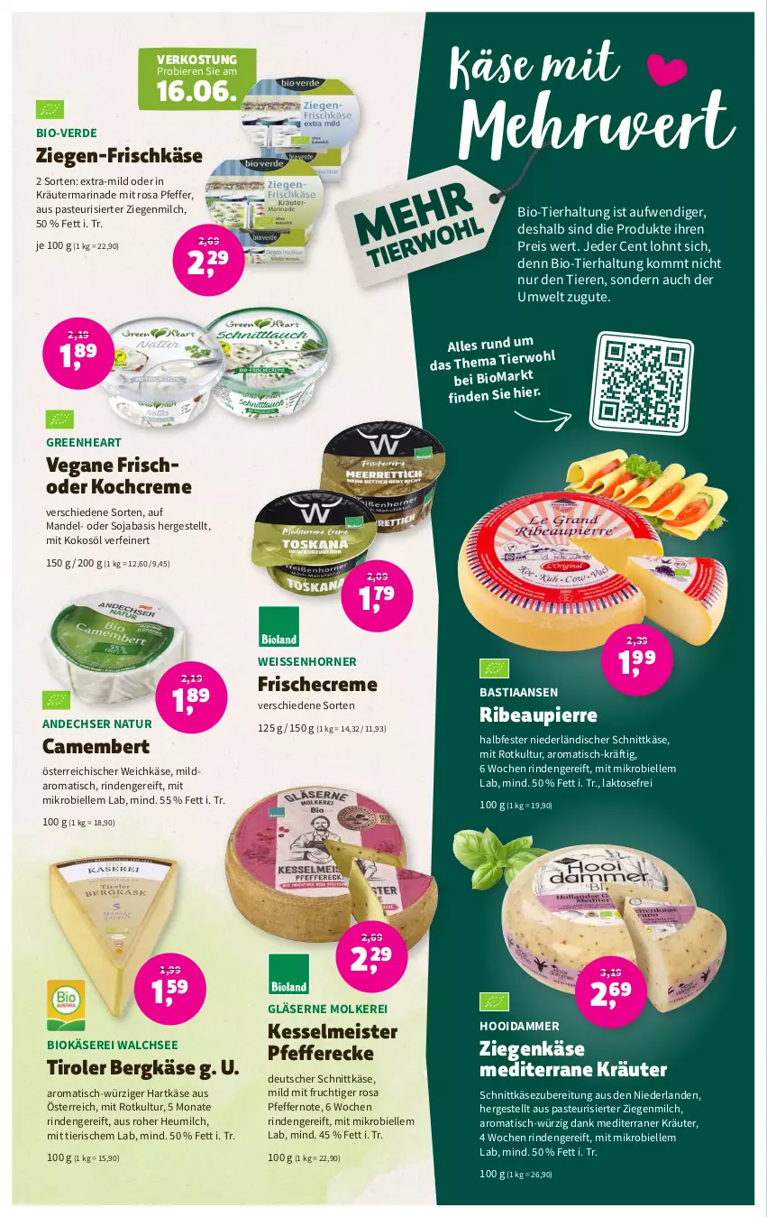 Aktueller Prospekt Denns Biomarkt - Prospekte - von 07.06 bis 20.06.2023 - strona 5 - produkty: andechser natur, asti, Bergkäse, bier, Biere, bio, camembert, creme, deutscher schnittkäse, eis, elle, erde, frischkäse, frucht, Gläser, hartkäse, Heu, heumilch, Käse, Kochcreme, kokos, kokosöl, kräuter, mandel, marinade, Meister, milch, mit frucht, natur, niederländischer schnittkäse, pfeffer, reis, rind, rwe, schnittkäse, soja, Ti, Tiere, tisch, weichkäse, ziegenkäse