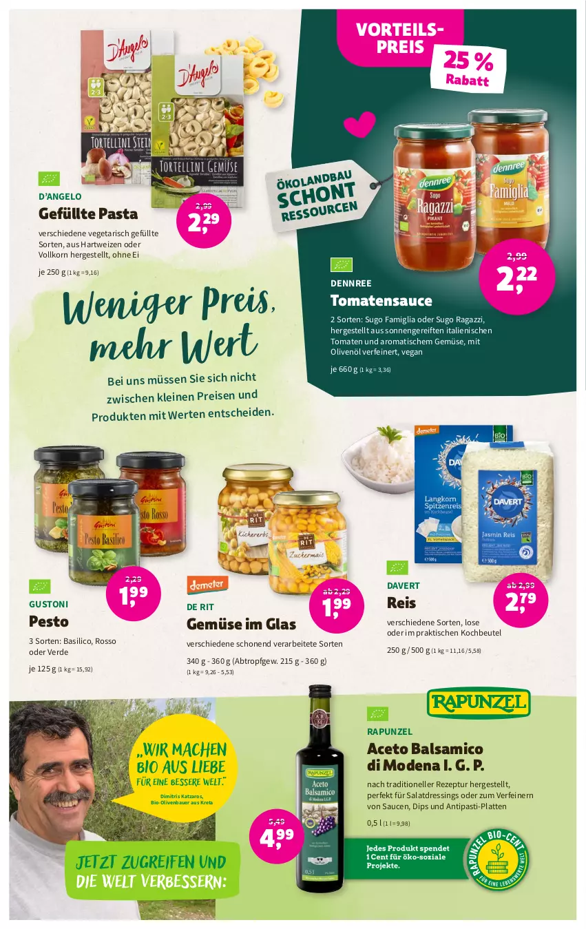 Aktueller Prospekt Denns Biomarkt - Prospekte - von 07.06 bis 20.06.2023 - strona 9 - produkty: aceto, aceto balsamico, antipasti, asti, auer, balsam, balsamico, basilico, Bau, Bauer, beutel, bio, dennree, dip, dressing, eis, elle, erde, hartweizen, kochbeutel, korn, latte, leine, Mode, olive, oliven, olivenöl, pasta, pesto, reis, rezept, salat, salatdressing, sauce, saucen, Sugo, Ti, tisch, tomate, tomaten, tomatensauce, Vegeta, vorteilspreis